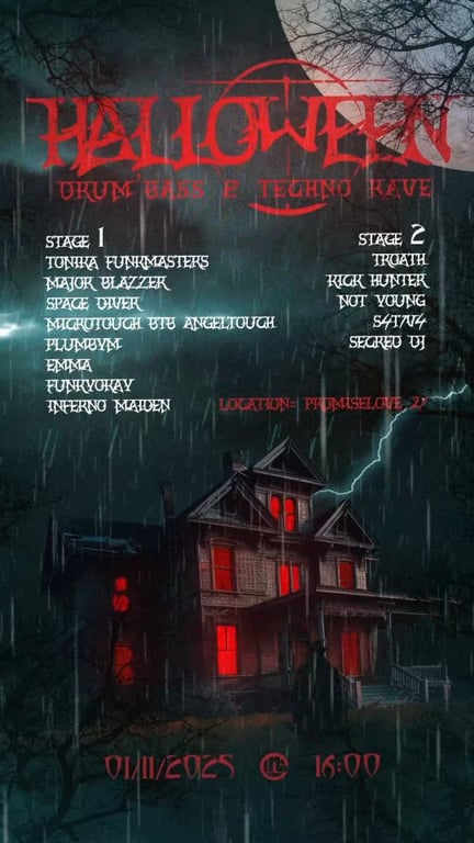 Halloween Drum’n’Bass & Techno Rave 2025 🎃 poster
